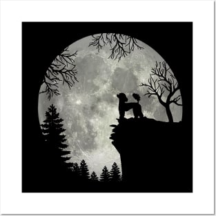 Poodle Dog And Moon Scary Halloween Posters and Art